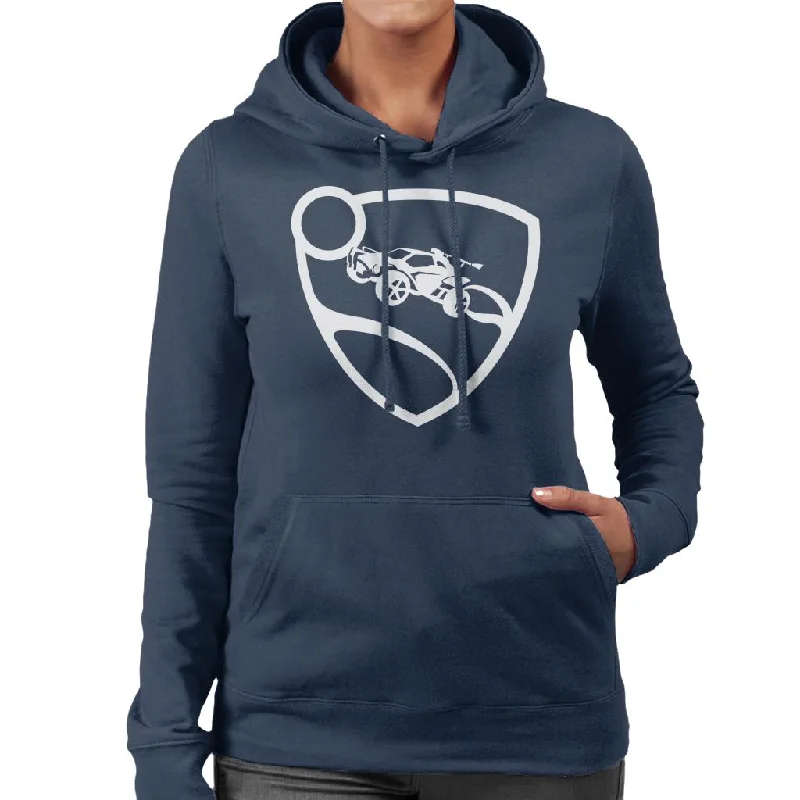 Rocket League White Logo Women's Hooded Sweatshirt Hoodie with Print Artistic Unique