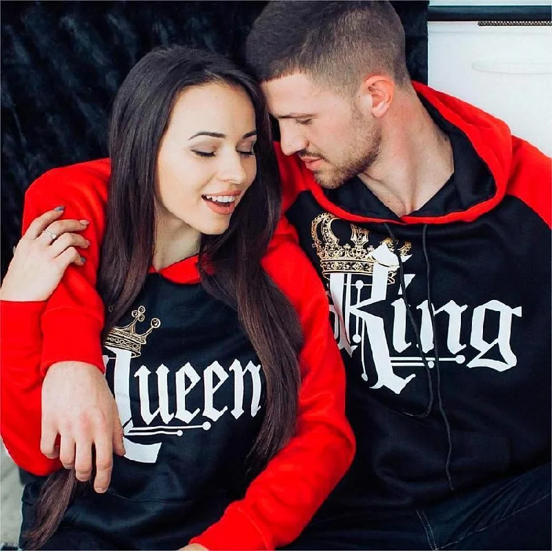 Royal King & Queen Hoodies Hoodie Dress Longline Feminine