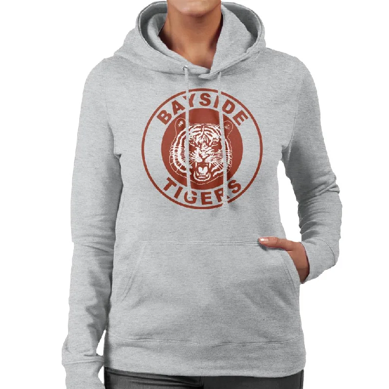 Saved By The Bell Bayside Tigers Women's Hooded Sweatshirt Hoodie with Color Block Contrast Stylish Saved By The Bell Bayside Tigers Women's Hooded Sweatshirt Hoodie with Color Block Contrast Stylish