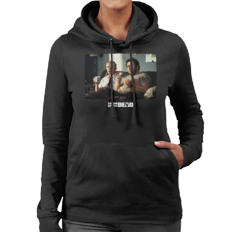 Shaun of the Dead Shaun And Ed Watching TV Women's Hooded Sweatshirt Hoodie with Half-Zip Sporty Casual