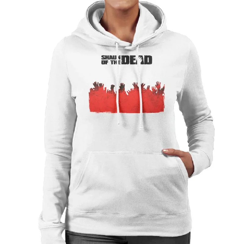 Shaun of the Dead Zombie Hands Silhouette Women's Hooded Sweatshirt Hoodie with V-Neck Classic Versatile