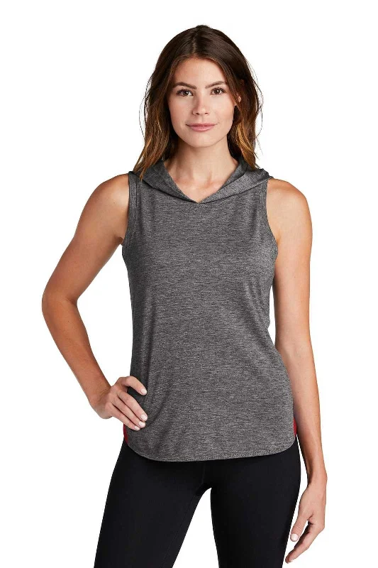 Sport-Tek LST410 Ladies PosiCharge Tri-Blend Wicking Draft Hoodie Tank - True Red Dark Gray Heather Cotton Hoodie Fleece Lining Warmth Sport-Tek LST410 Ladies PosiCharge Tri-Blend Wicking Draft Hoodie Tank - True Red Dark Gray Heather Cotton Hoodie Fleece Lining Warmth