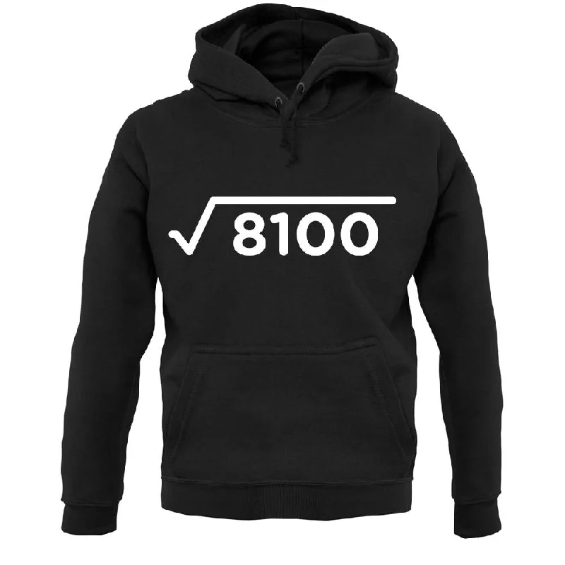 Square Root Birthday 90 Unisex Hoodie Hoodie with Hem Raw Edge Edgy Unfinished