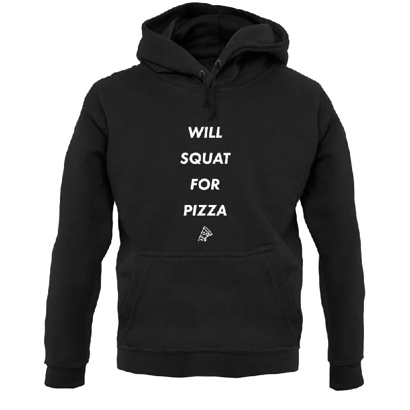 Squat For Pizza Unisex Hoodie Hoodie with Snap Buttons Easy Quick