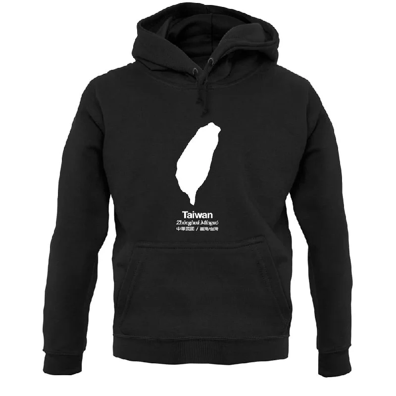Taiwan Silhouette Unisex Hoodie Hoodie with Applique Textured Unique