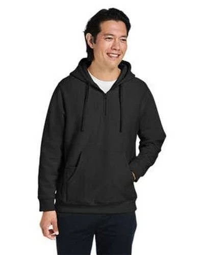 Team 365 TT97 Unisex Zone Hydrosport Heavyweight Quarter-Zip Hooded Sweatshirt - Black Hoodie with Ribbed Hem Stretchable Secure Team 365 TT97 Unisex Zone Hydrosport Heavyweight Quarter-Zip Hooded Sweatshirt - Black Hoodie with Ribbed Hem Stretchable Secure