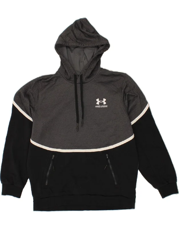 UNDER ARMOUR Mens Cold Gear Graphic Hoodie Jumper Large Black Colourblock Hoodie with Print Artistic Unique UNDER ARMOUR Mens Cold Gear Graphic Hoodie Jumper Large Black Colourblock Hoodie with Print Artistic Unique