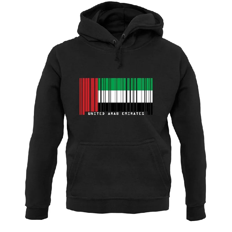 United Arab Emirates Barcode Style Flag Unisex Hoodie Hoodie with Camouflage Military Edgy