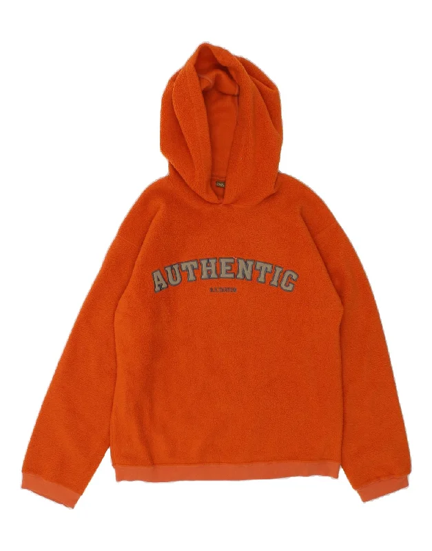 VINTAGE Boys Graphic Fleece Hoodie Jumper 13-14 Years  Orange Polyester Hoodie with Magnetic Closure Innovative Modern