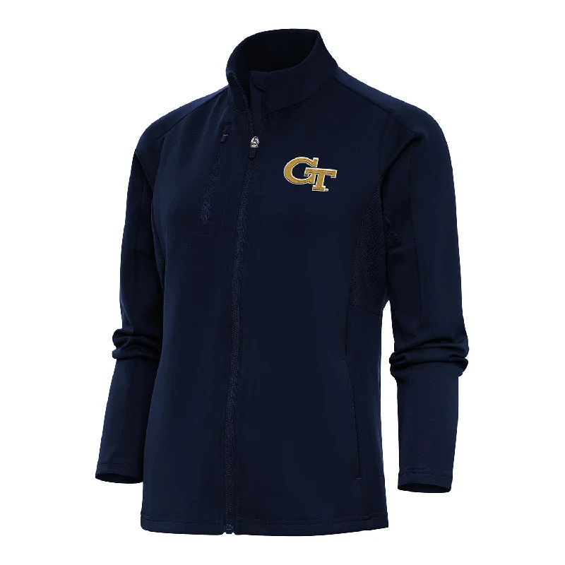 Ladies Georgia Tech Yellow Jackets Full Zip Generation Navy Jacket Chenille Fabric Brocade Fabric Lace Fabric