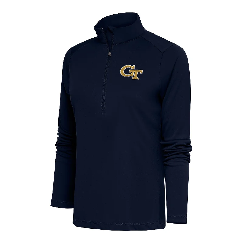 Ladies Georgia Tech Yellow Jackets 1/2 Zip Tribute Navy Jacket Mesh Jacket Canvas Jacket Denim Jacket