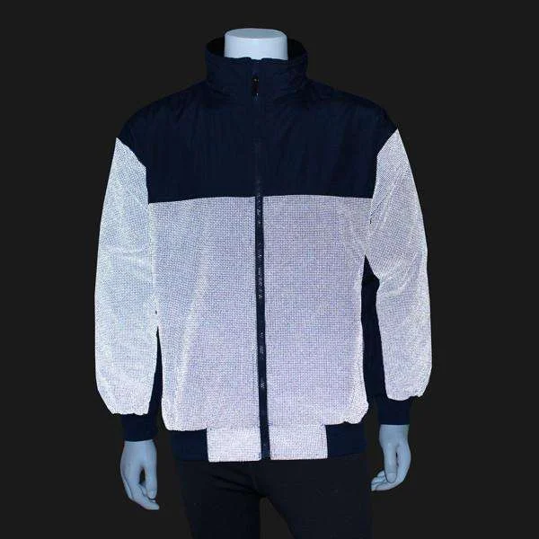 Men's Reflective Flurry Jacket in Navy Snapped Jacket Toggled Jacket Drawstring Jacket