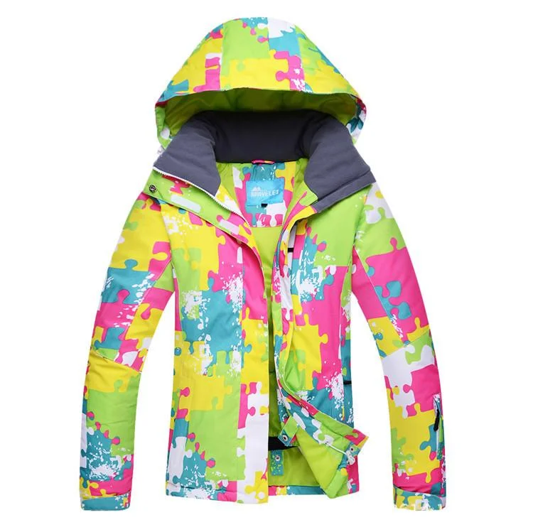 RIVIYELE Colourful Women Warm Ski Jacket Satin Fabric Silk Fabric Chiffon Fabric