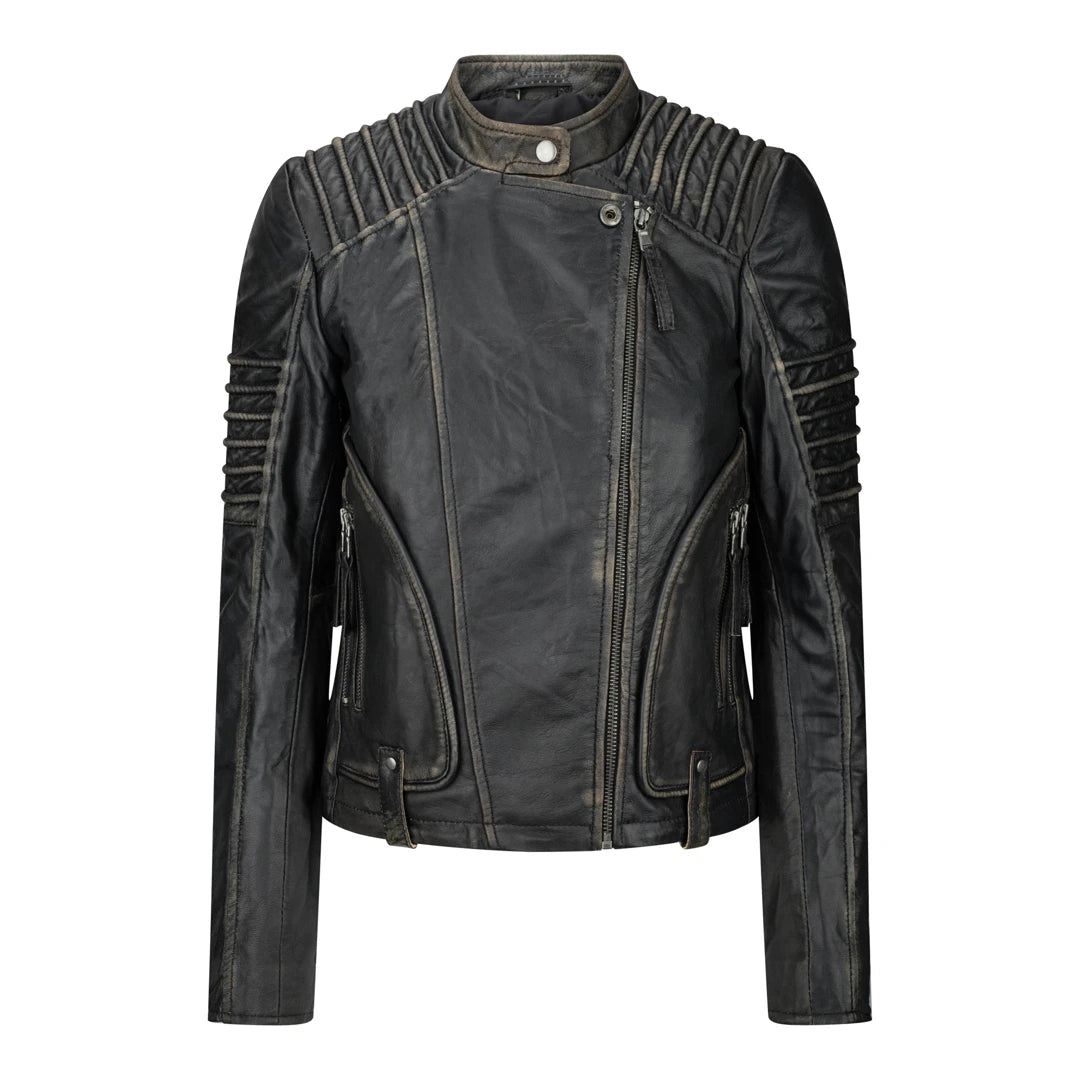 Women's Women's Girls Soft Black Gold Leather Short Biker Jacket Satin Jacket Silk Jacket Chiffon Jacket