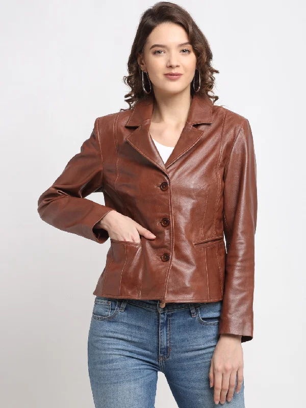 Teakwood Genuine Brown Leathers Women`s Jacket Faux Fur Jacket Real Fur Jacket Shearling Jacket