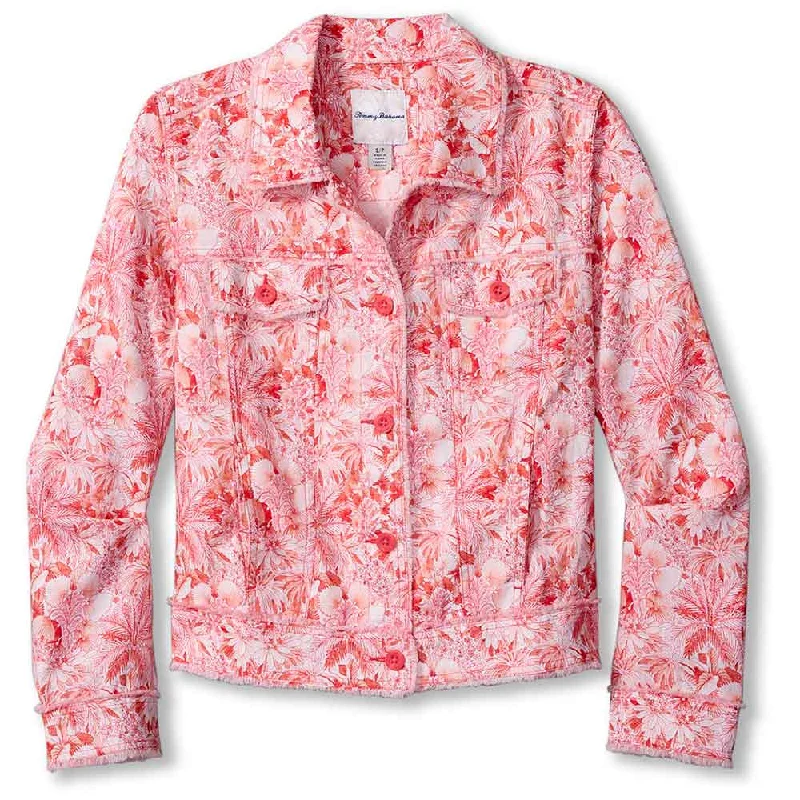 Tommy Bahama Women's Petit Palma Linen Jacket - Paradise Pink Insulated Jacket Fitted Jacket Loose Jacket