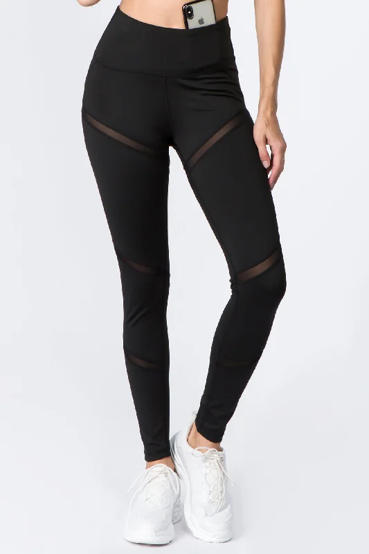 Active Power Mesh Workout Leggings Stylish Printed Stretch Leggings