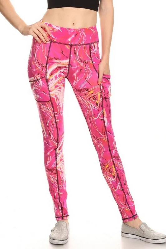 Abstract Light Streak Active Leggings Comfortable Lounge Leggings