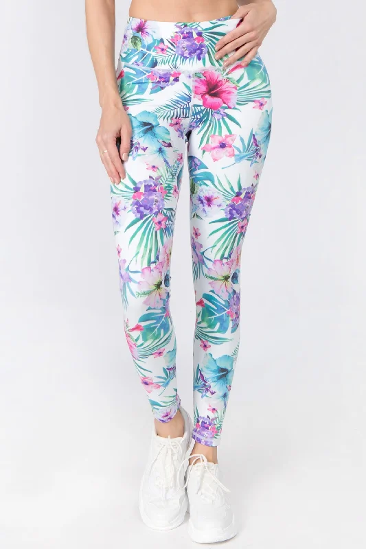 Tropical Paradise Active Printed Leggings Cozy Cotton Leggings