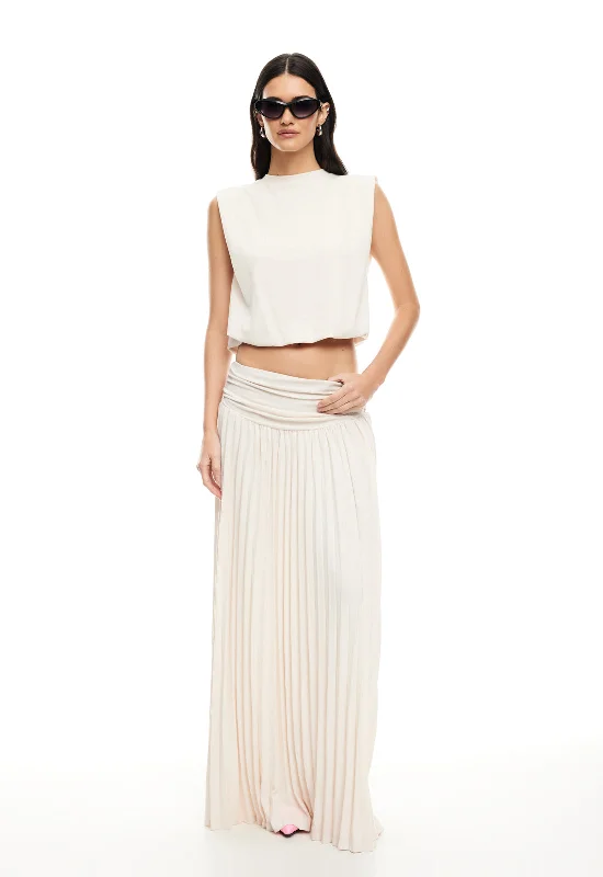 FIELD OF DREAMS MAXI SKIRT - IVORY wool skirt breathable