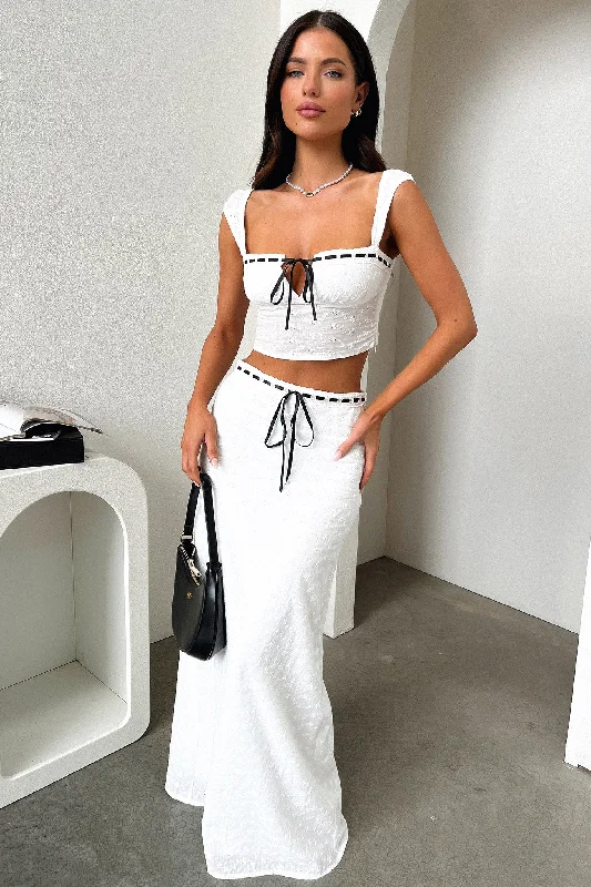 Flora Maxi Skirt - White mini skirt trendy