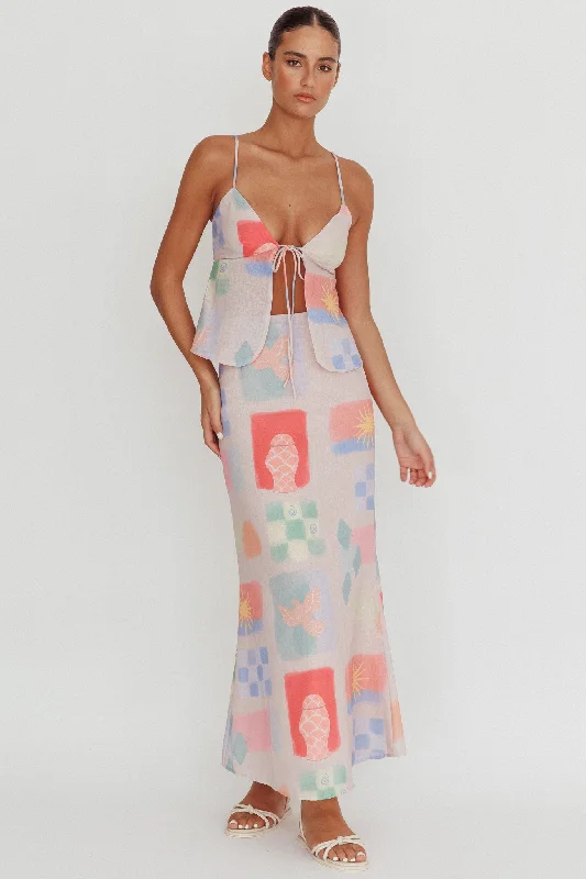Heart & Soul Maxi Skirt Print Multi wrap skirt elegant
