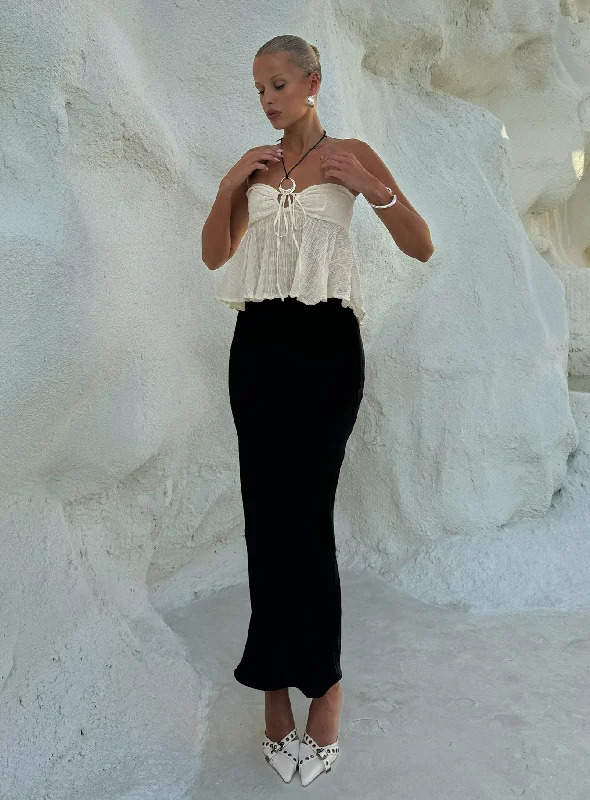 Joder Maxi Skirt Black patchwork skirt art