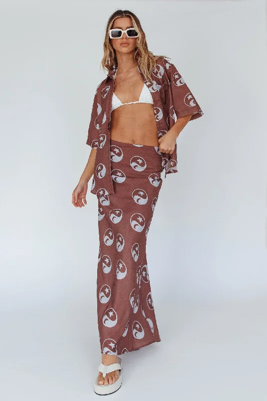 Just A Hunch Maxi Skirt Yin Yang Coco casual skirt length