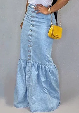 Mid-Calf Mermaid Trumpet Long Skirt leather skirt bold