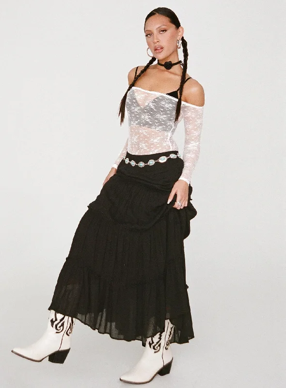 Miriah Maxi Skirt Black velvet skirt luxurious