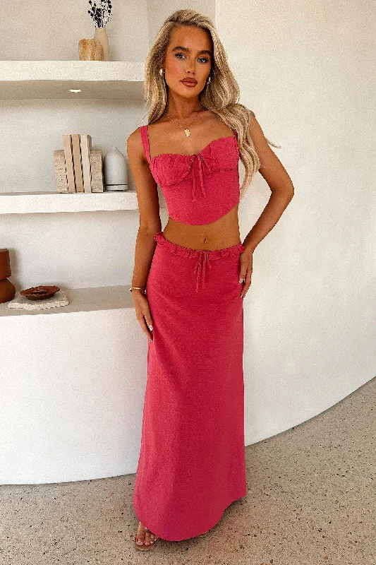 Nakia Skirt - Pink leather skirt bold