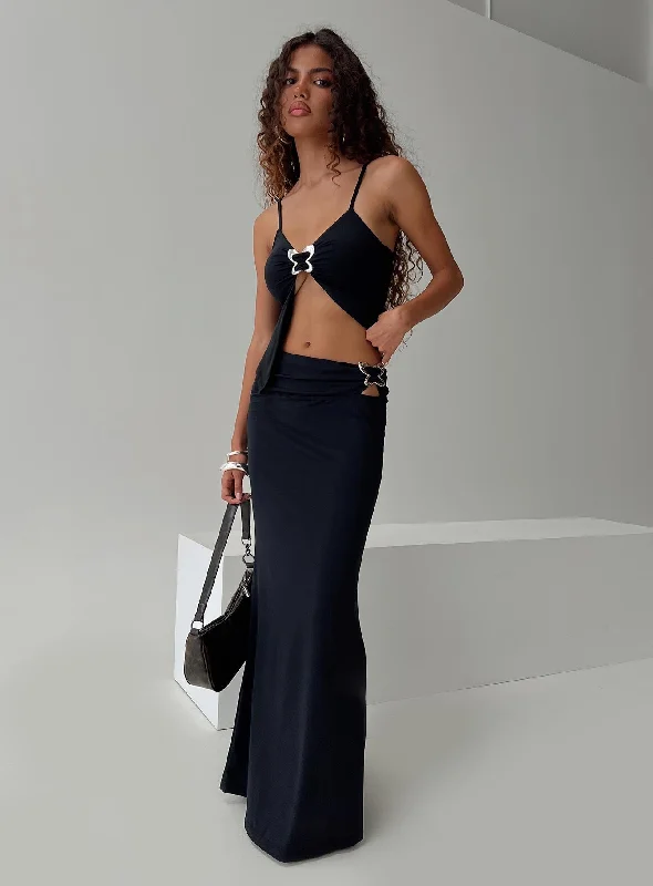 Nesting Maxi Skirt Black spandex blend skirt