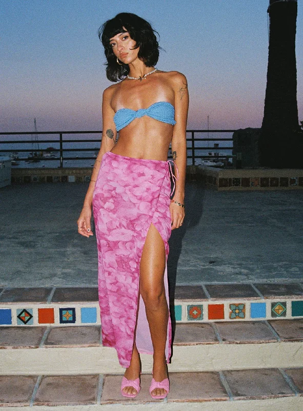 Parli Petal Maxi Skirt Pink chiffon skirt flowing