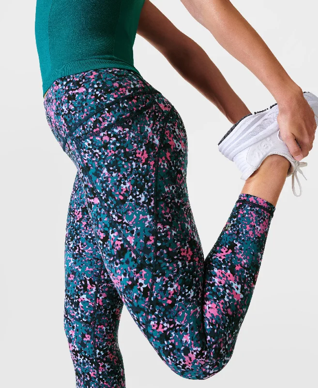 Power 7/8 Workout Leggings Sb5400a 78 Pink-Scattered-Petal Stylish Stretch Print Leggings Power 7/8 Workout Leggings Sb5400a 78 Pink-Scattered-Petal Stylish Stretch Print Leggings
