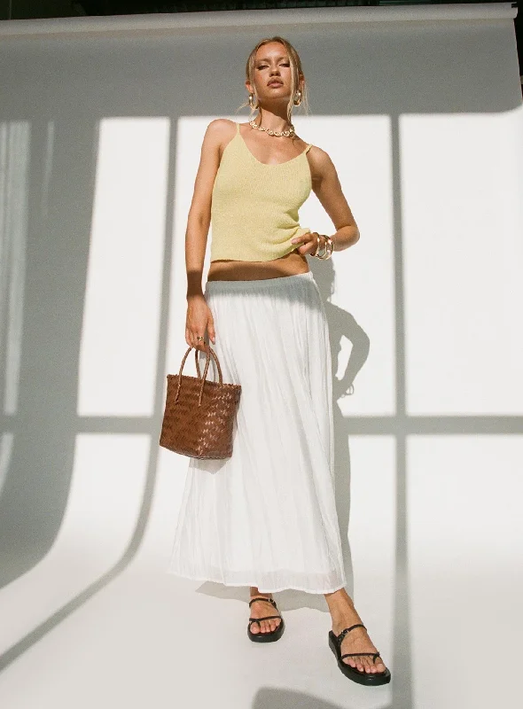 Quilon Skirt White denim skirt trendy