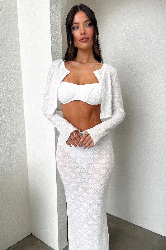 Renoir Maxi Skirt - White chiffon skirt delicate
