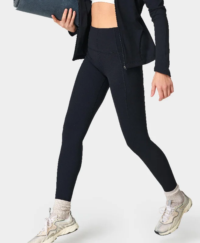 Super Soft Yoga Leggings Sb6916 Black Comfortable Capri-Length Leggings