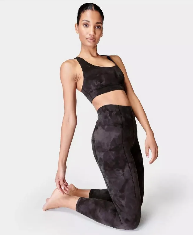 Super Soft 7/8 Yoga Leggings Sb6916a 7878 Black-Spray-Dye-Prin Cozy Sweat-Wicking Leggings