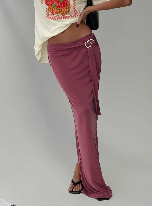 Tamera Maxi Skirt Burgundy boho skirt vibe