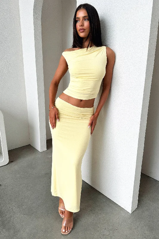 Vamika Maxi Skirt - Yellow wool skirt warm
