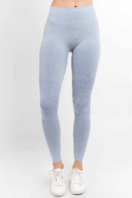Ride On Vintage Wash Moto Leggings Trendy Digital Print Leggings