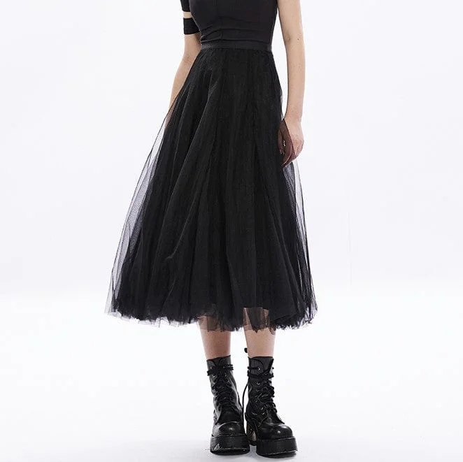 Women's Grunge Multilayer Mesh Maxi Skirt velvet skirt plush