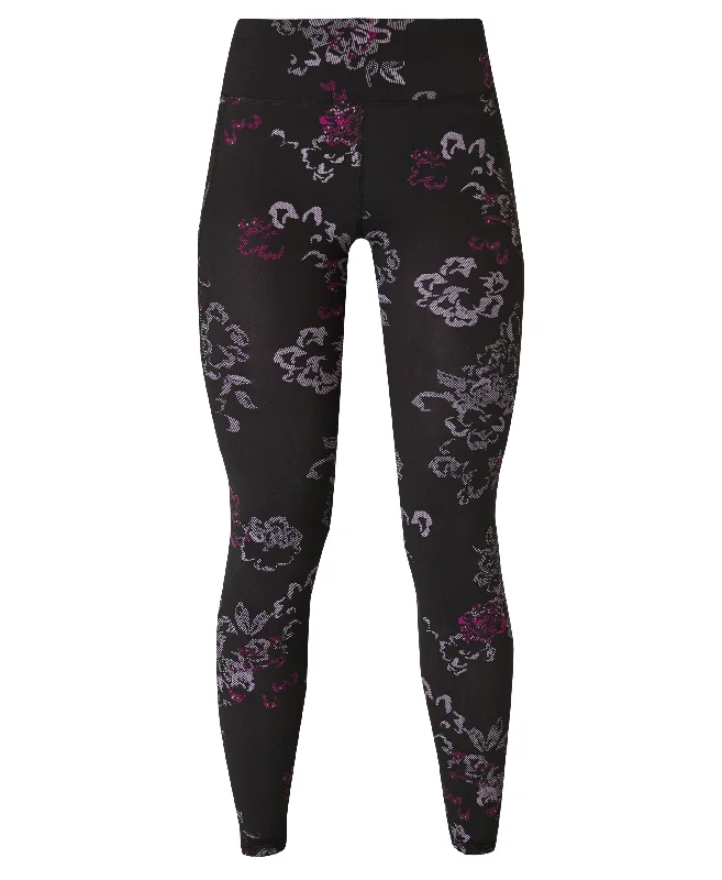 Zero Gravity 7/8 Leggings Sb918778a Black-Tech-Floral-Pr Comfortable Wide-Band Leggings