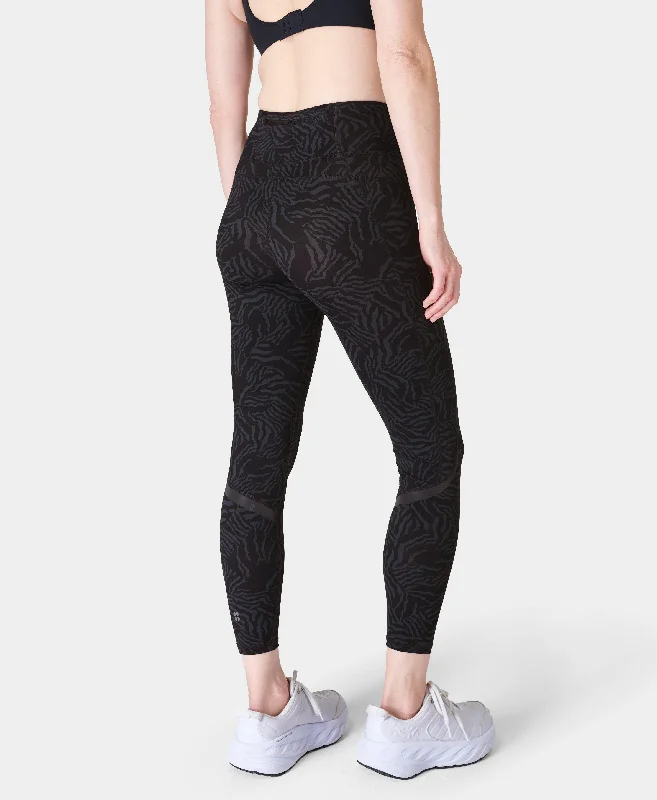 Zero Gravity Leggings Sb9187a Grey-Zebra-Check-Pri Fashionable Embroidered Detail Leggings Zero Gravity Leggings Sb9187a Grey-Zebra-Check-Pri Fashionable Embroidered Detail Leggings