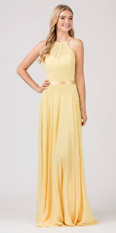 Eureka 8711 A-Line Long Halter Style Formal Dress