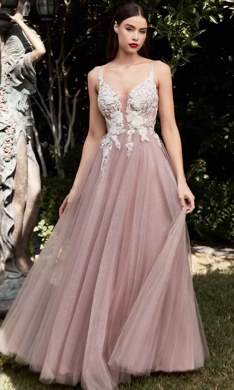 Cinderella Divine CB075 - Deep V-neck Long Gown