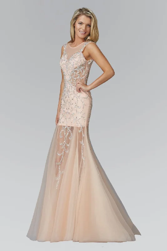Elizabeth K - GL2153 Beaded Scoop Neck Trumpet Gown