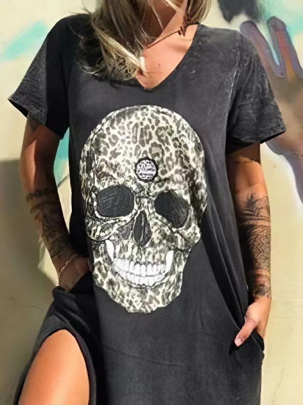 High-Low Hem Skull Dress