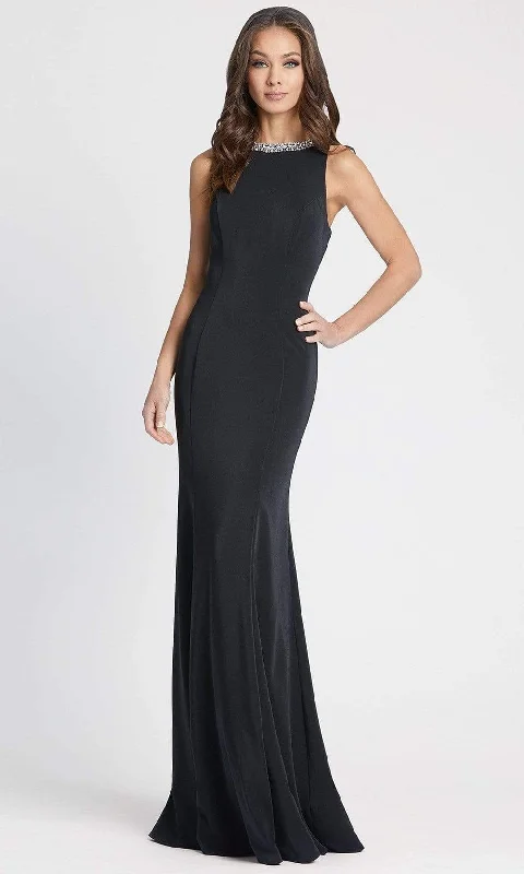 Ieena Duggal - 49093 Beaded Neck Modest Prom Sheath Dress