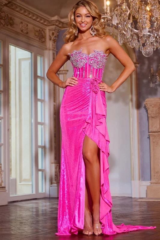Jovani D6031 Prom Fitted Slit Formal Dress